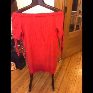 Made in Italy linen open shoulders dress size M